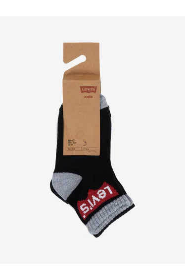 Kids Batwing Mid Cut 3 Pack Socks Set in Black