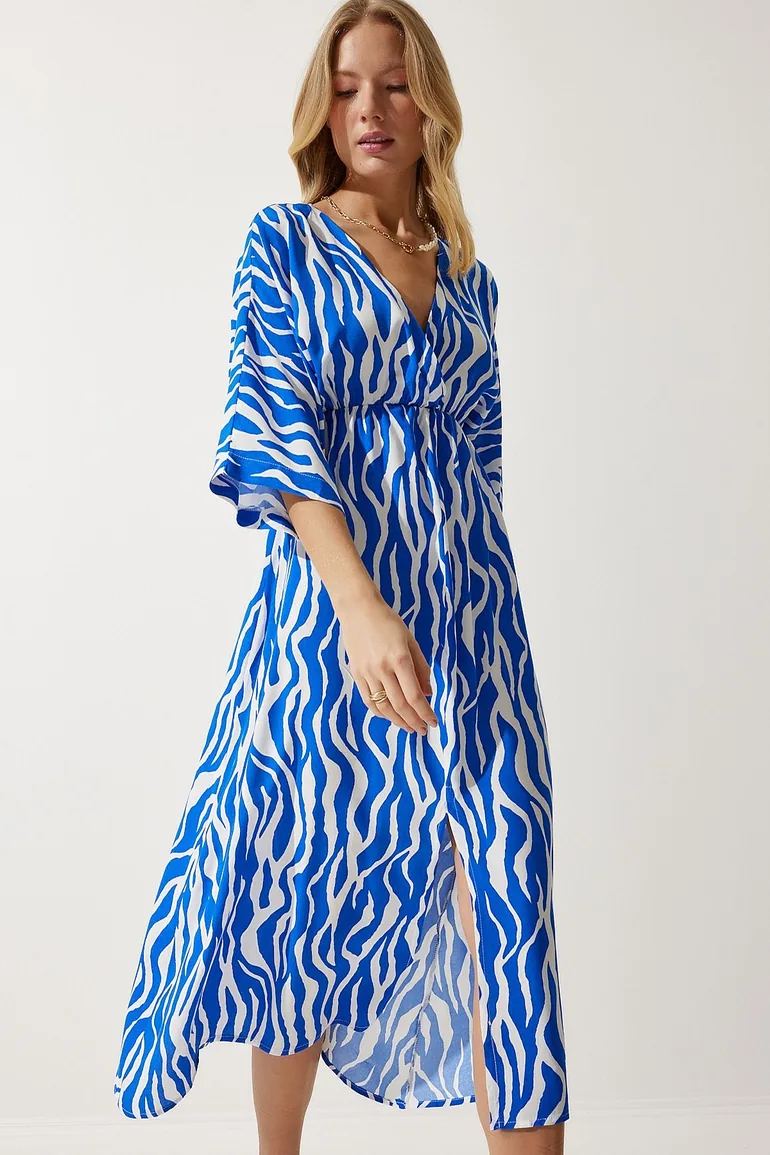 فستان طويل بياقة V - 3