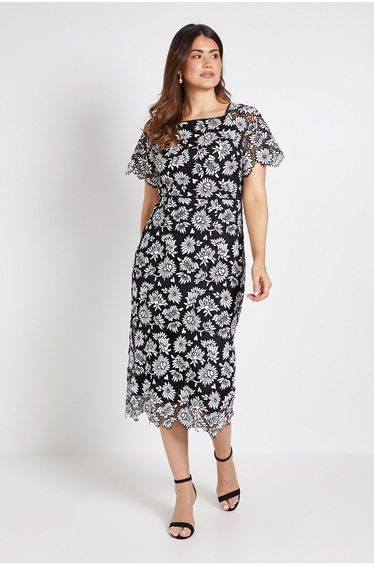 Mono Lace Pencil Dress