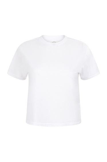Skinni Fit Womens/Ladies Cropped Boxy T-Shirt - White