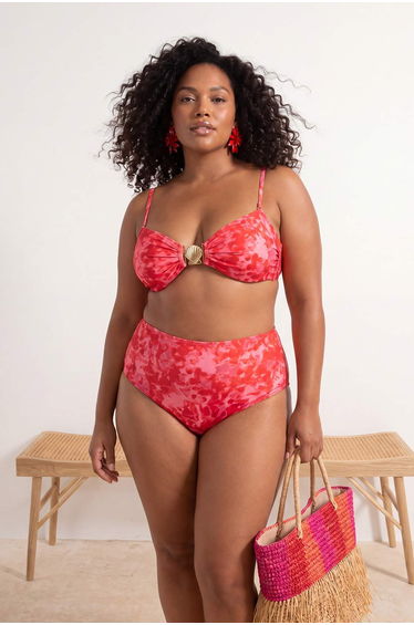 Abstract Patterned Accessories Strappy Plus Size Bikini Top