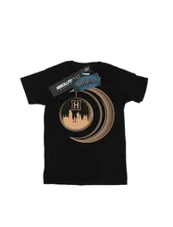 Harry Potter Womens/Ladies Hogwarts Moon Cotton Boyfriend T-Shirt - Black - 3
