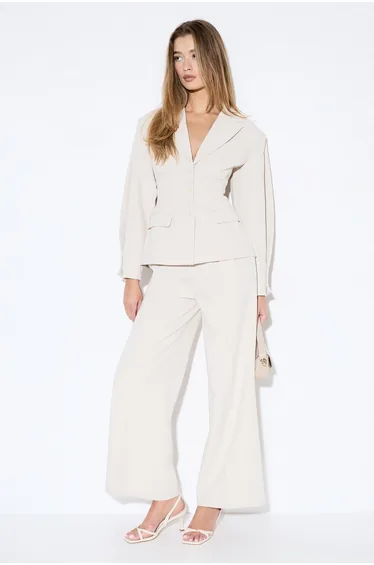 Premium Pleat Front Wide Leg Trousers