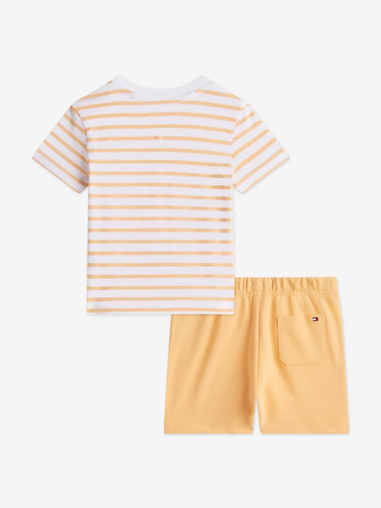Tommy Hilfiger Baby Boys Essential Stripe T-Shirt and Shorts Set in Orange - 1