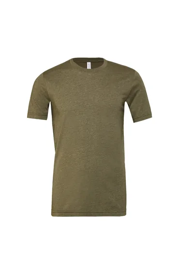Bella + Canvas Adults Unisex Heather CVC T-Shirt - Heather Olive Green