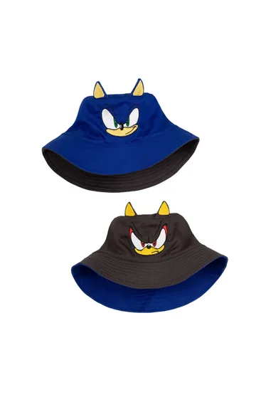 قبعة بوكية ولادي قطن تلبس بوجهين - بألوان متعددة