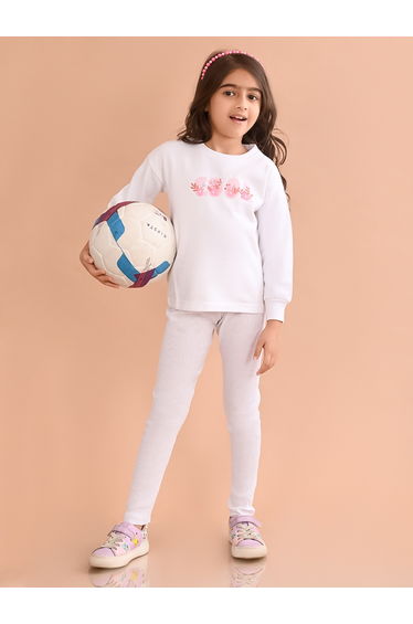 Floral Print Sweatshirt and Leggings Set