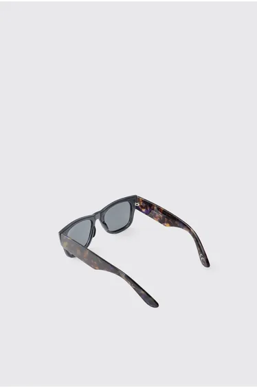 Plastic Rectangle Sunglasses - black