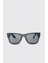 Plastic Rectangle Sunglasses - black - 1
