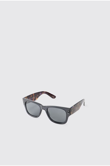 Plastic Rectangle Sunglasses - black