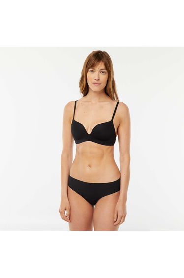 Invisible microfibre triangle bra BLACK