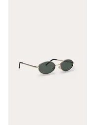 Gold Metal Frame Oval Sunglasses - 3