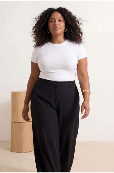 Ecru Soft Buttoned Viscose Ribbed Knitted Plus Size Blouse