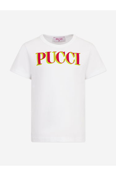 PUCCI Girls Logo T-Shirt in White