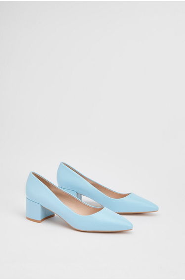 Good For The Sole: Rebecca Faux Leather Block Heel Court Shoes