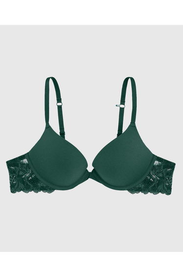 Smooth Push Up Pluge Bra with Lace Wing