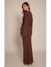 Chocolate Knitted Maxi Skirt - 2