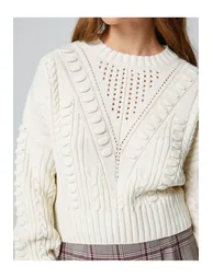 Knitted Textured Sweater Acrylic - 4