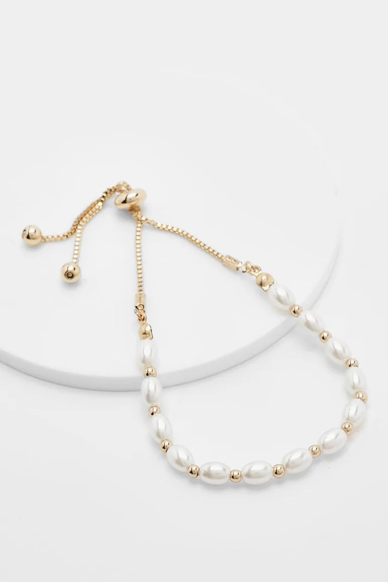Pearl And Gold Toggle Bracelet - gold - 2