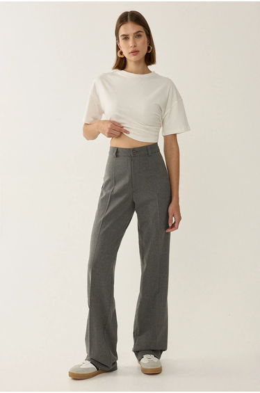 High Waist Straight Leg Pants