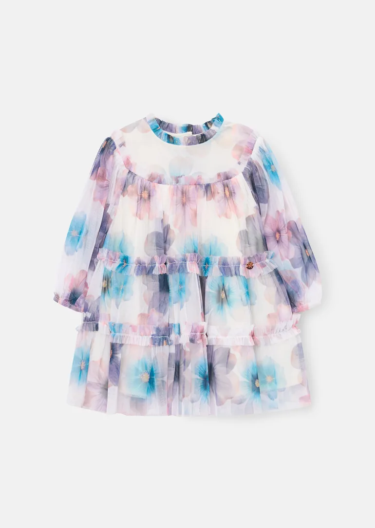 Alessia Floral Print Mesh Dress - 2