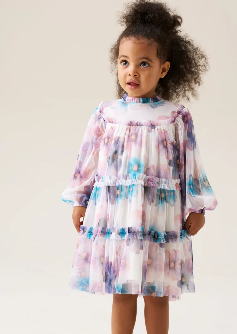 Alessia Floral Print Mesh Dress - 3