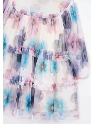 Alessia Floral Print Mesh Dress - 1