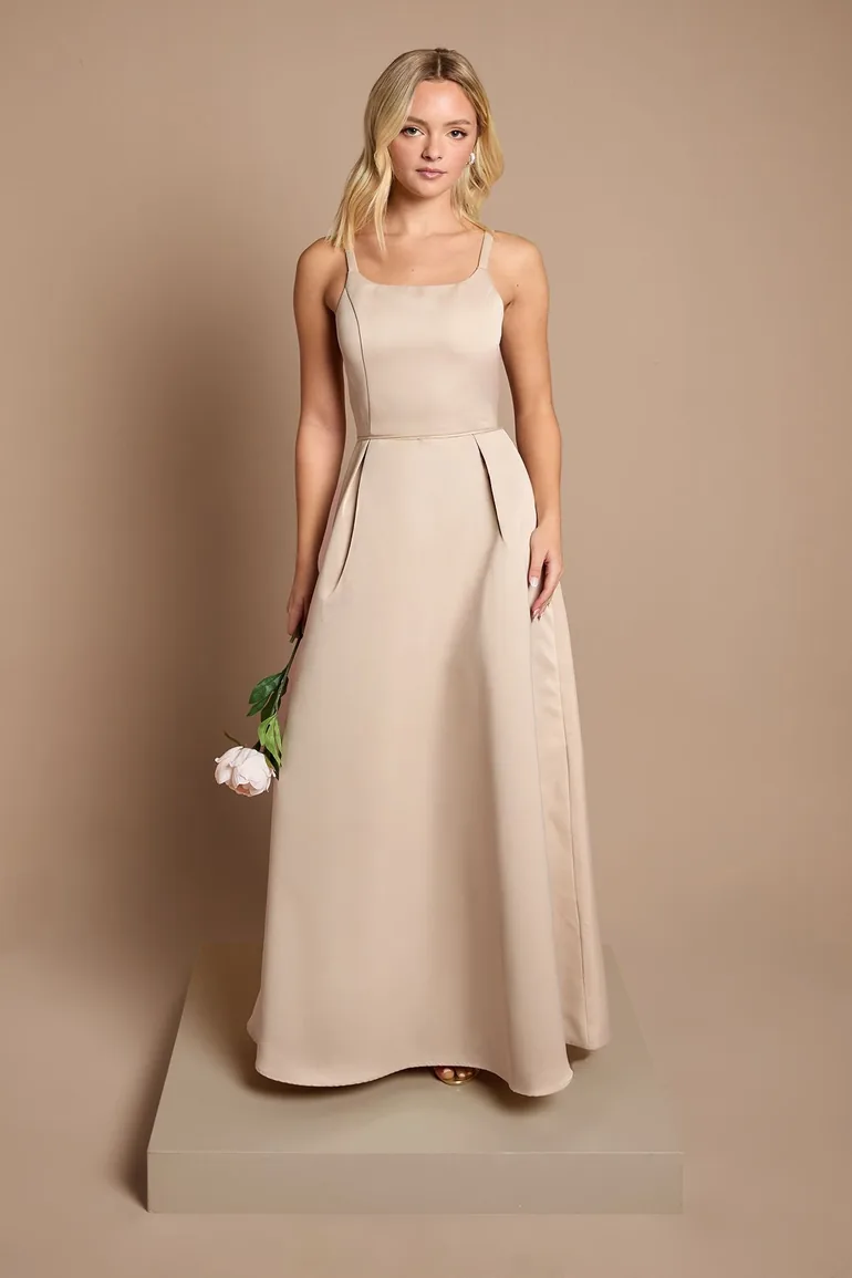 Teen Structured Satin Full Skirted Bridesmaid Dress Coast Fashion Gold : Dresses : VogaCloset Oman Teen Structured Satin Full Skirted Bridesmaid Dress Coast Fashion Gold : Dresses : VogaCloset Oman