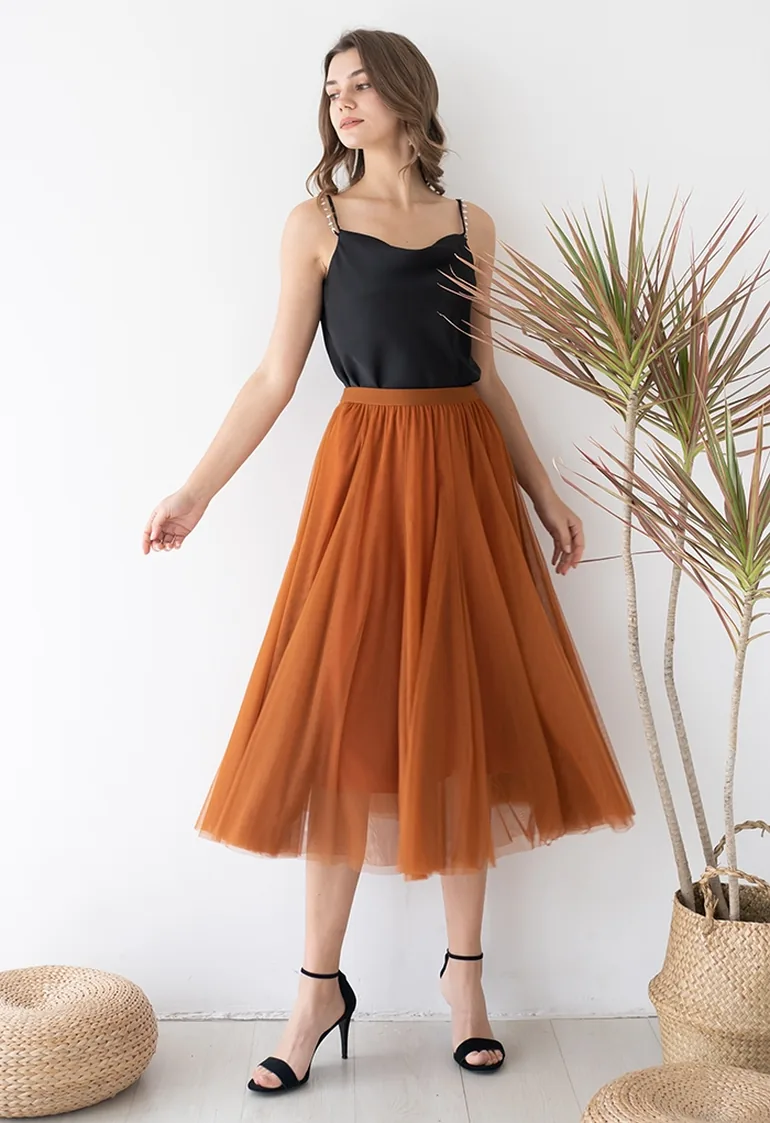 My Secret Garden Tulle Maxi Skirt in Pumpkin Halloween Costumes - 4