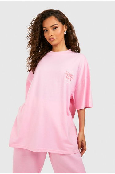 DSGN Studio Sports Bubble Slogan Oversized T-shirt - pink