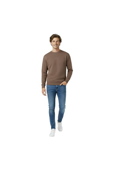 Jack Wills Mens Jacquard Crew Neck Sweatshirt - Fawn