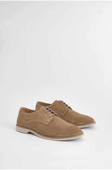 Light Brown Suede Derby Shoes