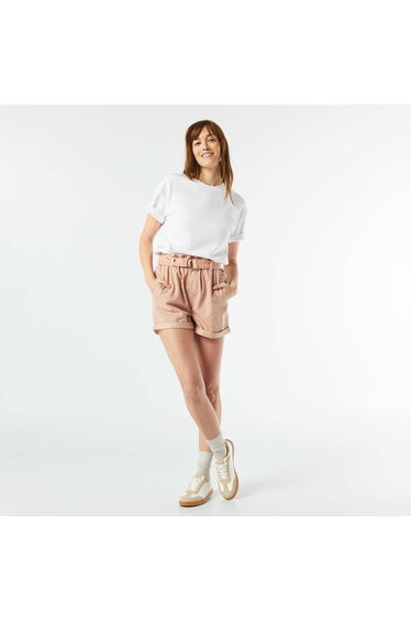 Paperbag shorts with belt PINK