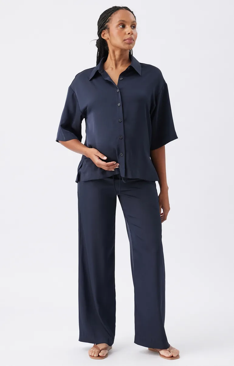 Tamara Satin Shirt (Midnight) - 4