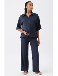 Tamara Satin Shirt (Midnight) - 4