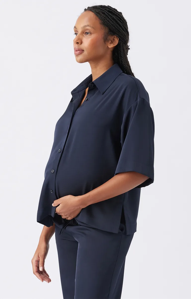 Tamara Satin Shirt (Midnight) - 2