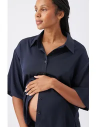 Tamara Satin Shirt (Midnight) - 1