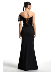 Stolen Strapless Sequin Embroidered Slit Bandage Maxi Dress - 5