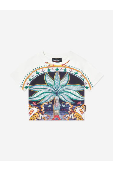 Just Cavalli Kids India Digital Parad T-Shirt in Multicolour