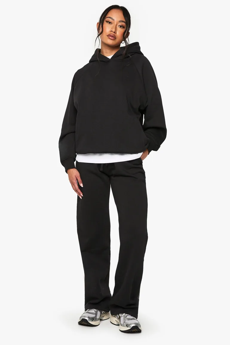 Tall Raglan Seam Oversized Hoodie - black
