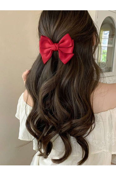 Red Bow Hair Clip