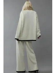 Sweater & Wide Leg Pants Knit Co-ords Set - 1