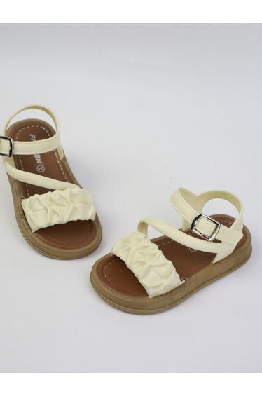 Beige Textured Woven Sandals