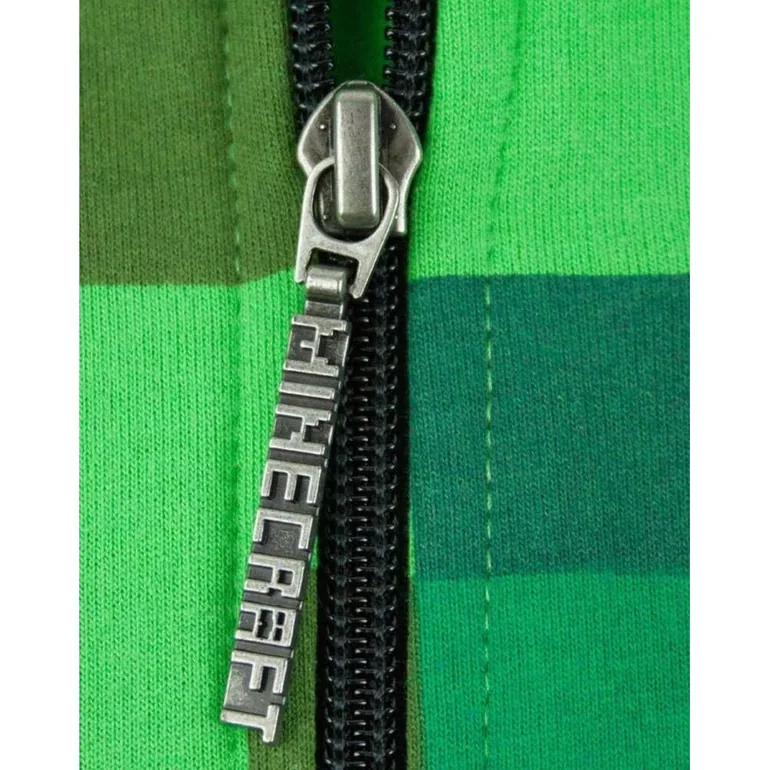 Minecraft Childrens/Boys Creeper Character Hoodie - Pixel Green - 3