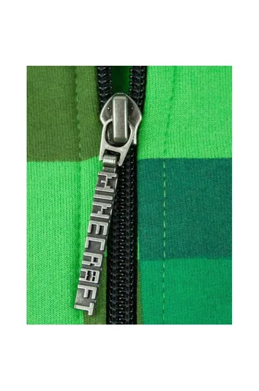 Minecraft Childrens/Boys Creeper Character Hoodie - Pixel Green