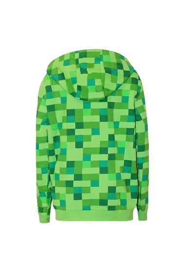 Minecraft Childrens/Boys Creeper Character Hoodie - Pixel Green