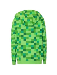 Minecraft Childrens/Boys Creeper Character Hoodie - Pixel Green - 1
