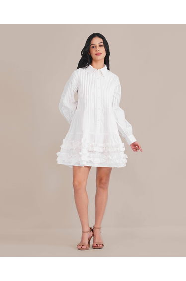 Tokyo Poplin Mini Dress in White