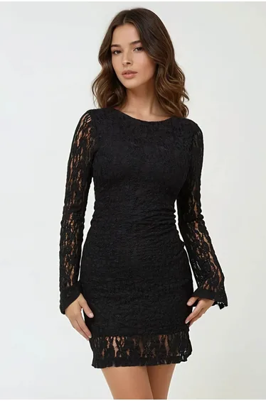 Lace Bodycon Mini Dress with Lining