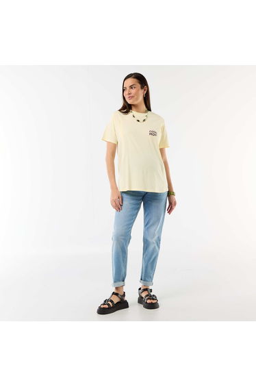 Printed Nursing T-shirt YELLOW